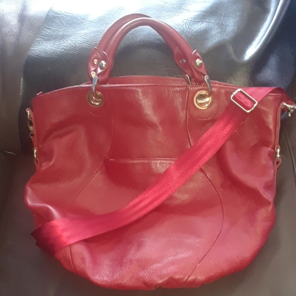 Red leather bag